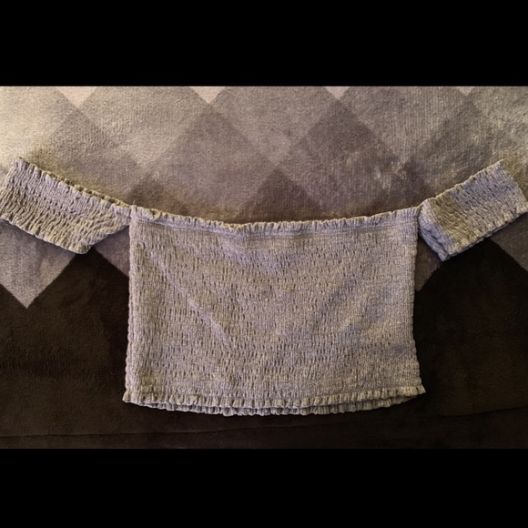 Fashion Nova - Off-the-Shoulder Crop Top - Gray - Picture 2 of 5